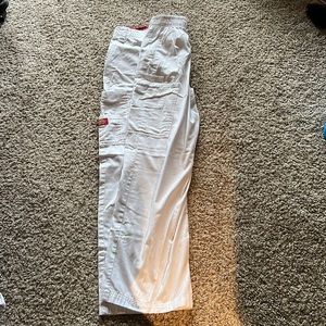 White cargo scrub pant